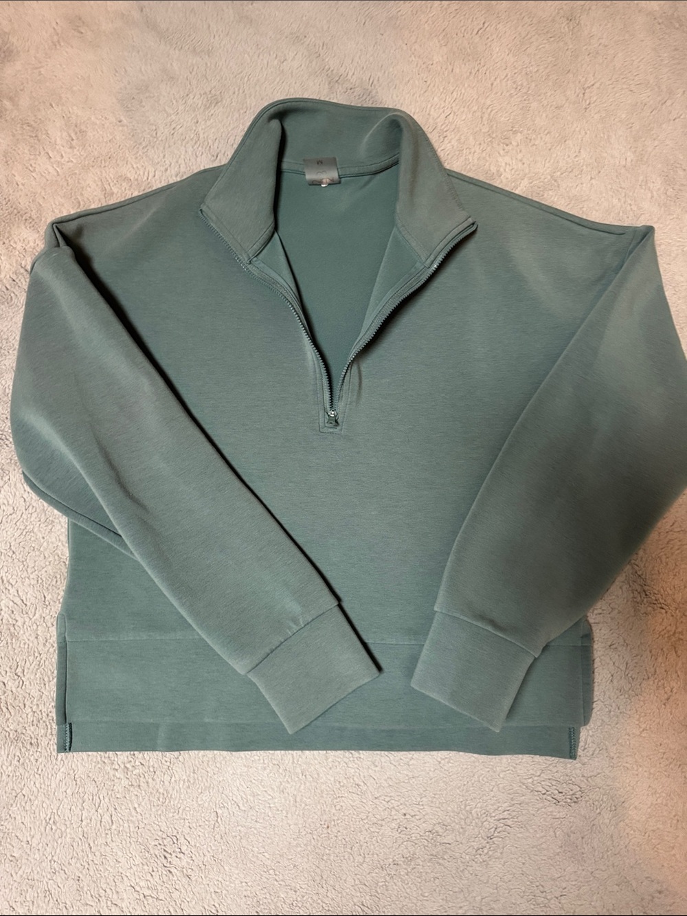 Woman’s Half-Zip Pullover Sweater in Slate Green